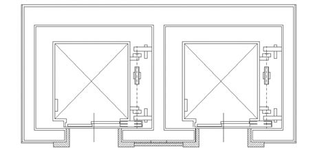 Elevator Plan With Double Box View Dwg File How To Plan Autocad