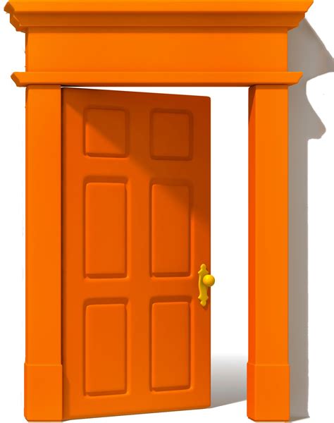 Orange Door With Yellow Handle