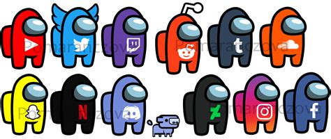 Among Us as icons - inspired by u/Keleii (downloadable separate files