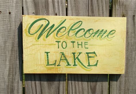 Welcome To The Lake Sign Rustic Cabin Wall Decor Lake House Etsy