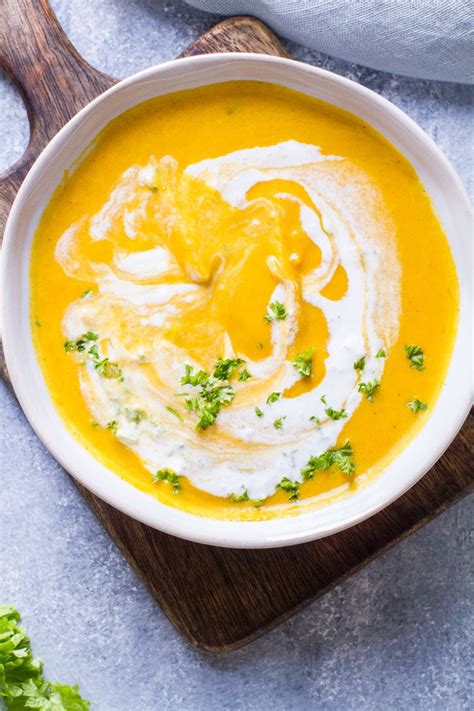 Curry Coconut Carrot Soup With Ginger Cream Vegan Ginger With Spice