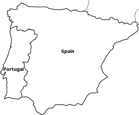 Mapa En Blanco De España Imagen Hd Para Colorear Imprimir E Dibujar