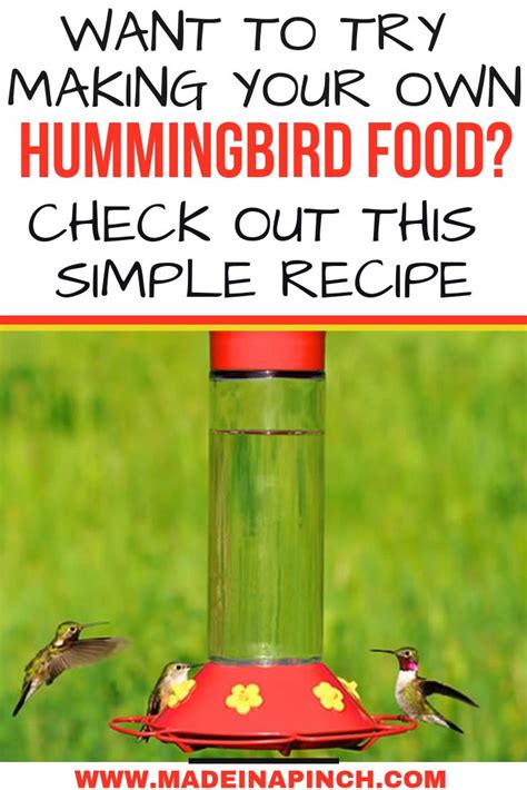 Recipe For Making Hummingbird Food