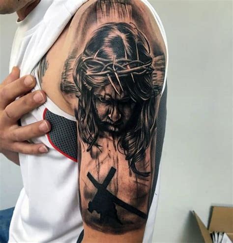 Later, the star got the portrait of jesus added to this tattoo. 60 Jesus Arm Tattoo Designs For Men - Religious Ink Ideas