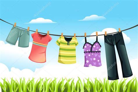 drying clothes — stock vector © artisticco 8249336