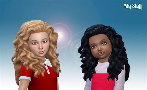 Mystufforigin Mid Curly Conversion ~ Sims 4 Hairs Sims 4 Curly Hair