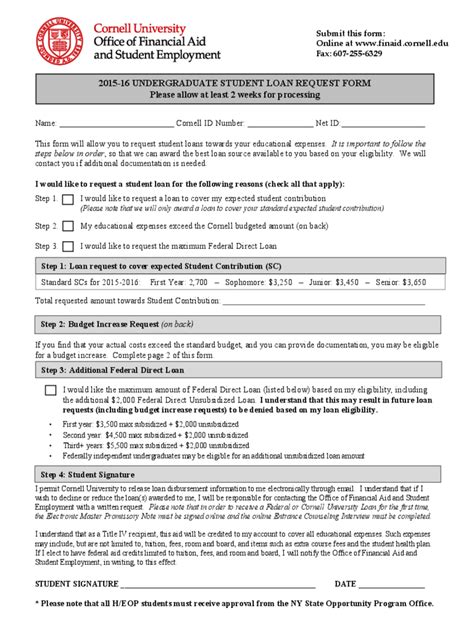 Student Loan Form 2 Free Templates In Pdf Word Excel Download