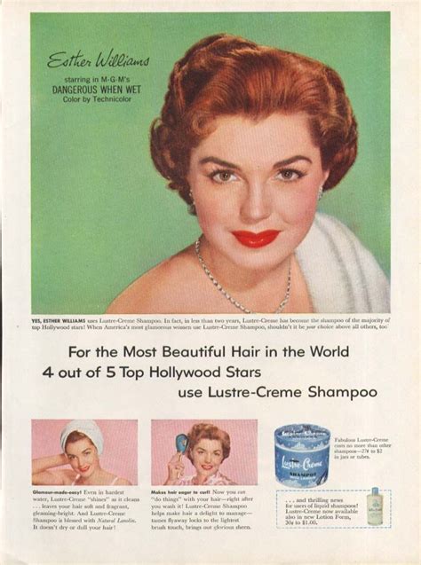 Esther Williams For Lustre Creme Shampoo Publicidad Anuncios Cartel