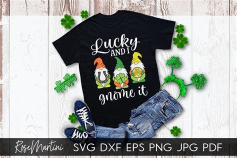 Lucky And I Gnome It SVG St Patricks Day Gnome Pun Svg File Etsy