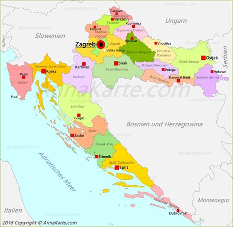 Die landkarte ist ein interaktiver und leicht zu bedienender reiseführer. Kroatien Karte - AnnaKarte.com