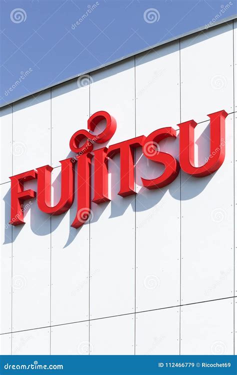 Fujitsu Logo On A Wall Editorial Stock Image Image Of International