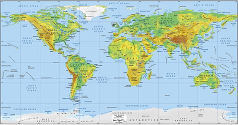 Labelled Printable World Map World Geography Map Twinkl Ph