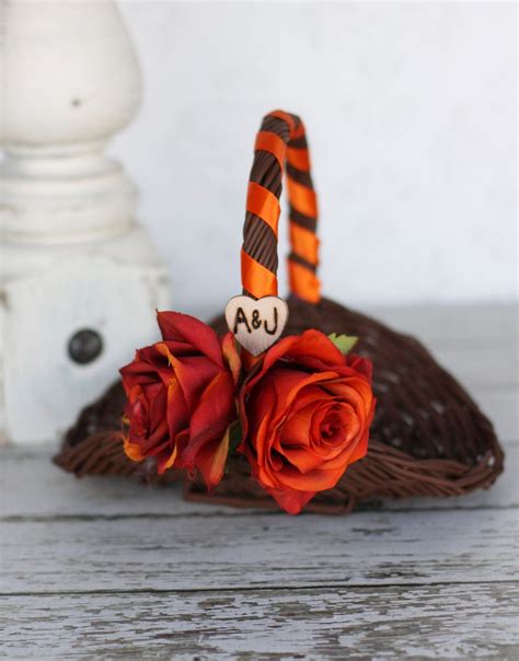 Rustic Fall Flower Girl Basket And Ring Bearer By