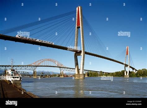 Bridges Over Fraser River New Westminster To Surrey British Columbia
