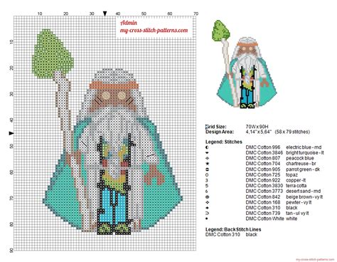 Wizard Vitruvius Character The Lego Movie Cross Stitch Pattern Free