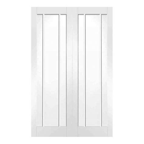 Xl Joinery Worcester Internal White Primed Pair Clear Glass Doors Gw
