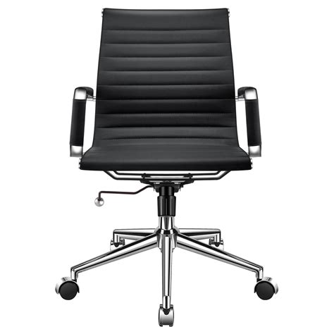 Luxmod Modern Office Chair Mid Back Office Chair Black Conference