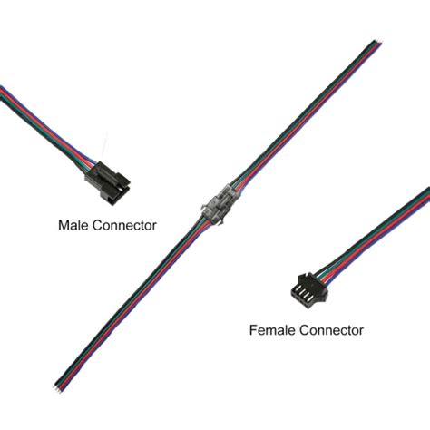 4 Pin Black JST SM Male And Female Connector Set Wired Railwayscenics