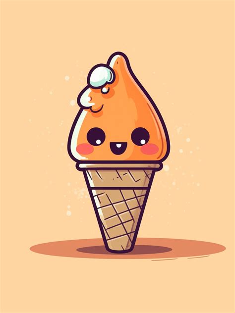 Kawaii Ice Cream Wallpaper 4k Cute Face Kawaii Cartoon 5k