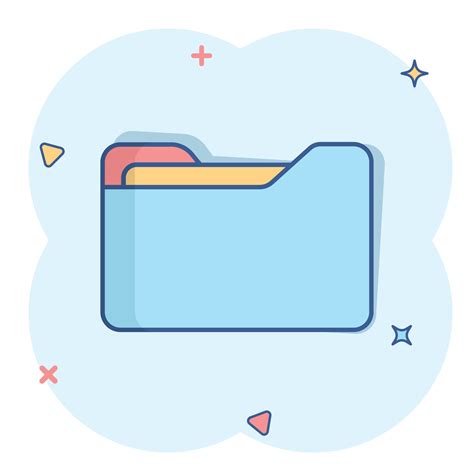 File Folder Icon In Comic Style Documents Archive Vector Cartoon