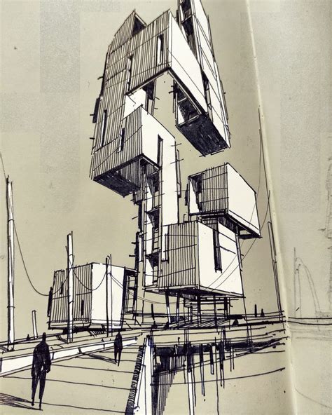 Daily Sketches32 Hosein Mosavi Architecture Concept Drawings