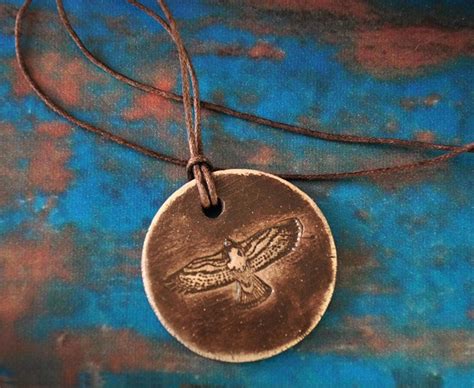 Soaring Hawk Pendant Necklace Unisex Jewelry Totem Animal Etsy