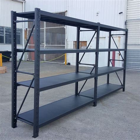 Commercial black metal racking warehouse. 3M*2.0M Steel Warehouse Racking Storage Garage Shelving ...