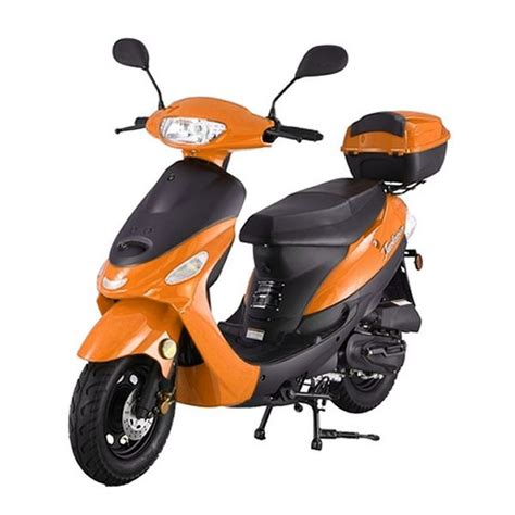 Orange Taotao Atm50 A1 49cc Moped Scooter With 10 Wheels Key And Kick