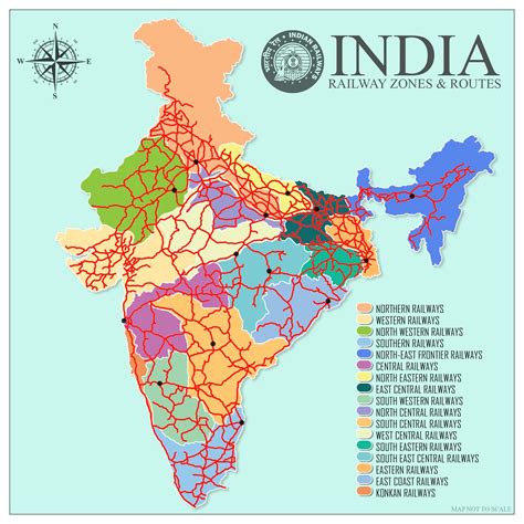 Indian Railway Network Along With Control Zones Indian Railways