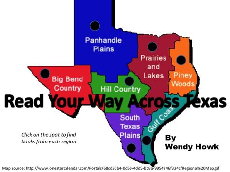 Texas Authors By Regions