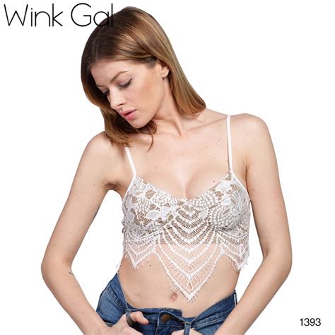 Wink Gal Women Sexy Bralette Embroidery Lace Bra Push Up Intimate