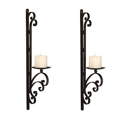 Adeco Iron Vertical Wall Hanging Candle Holder Sconce 3