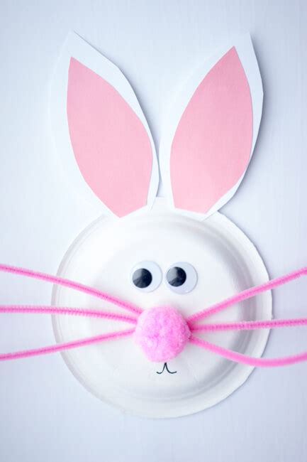 Take a paper plate and color it yellow. Paper Plate Easter Bunny Craft - The Best Ideas for Kids