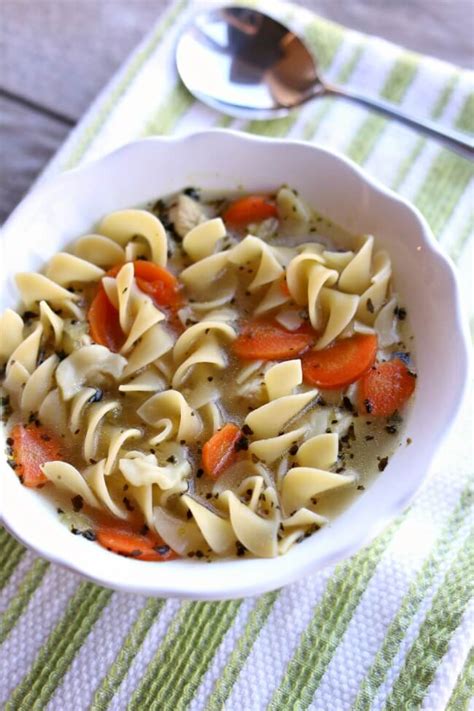 This tasteful chicken noodle soup with a zesty asian flair features chicken broth, soy sauce, garlic, ginger and colorful vegetables, and it's ready in less reduce the cook time to 5 minutes. Instant Pot Chicken Noodle Soup - 365 Days of Slow Cooking ...
