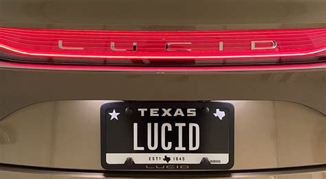Lucid License Plate On Lucid Air Dream Edition In Texas Lucid Insider
