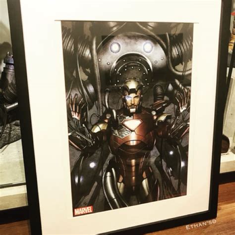 Ironman Tony Stark Art Print Signed Adi Granov With Frame Xm Studios