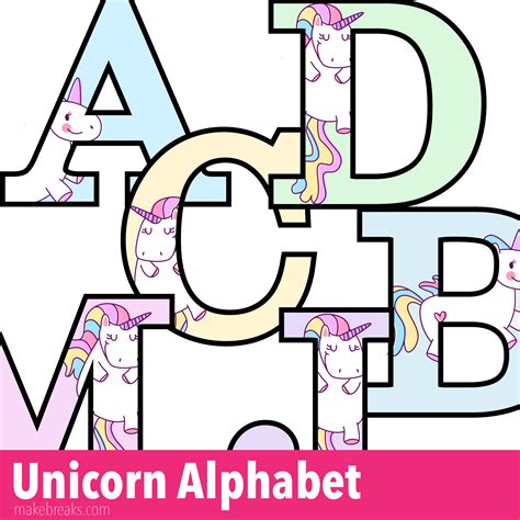 Unicorn Letters To Print Free Printable Alphabet Make Breaks