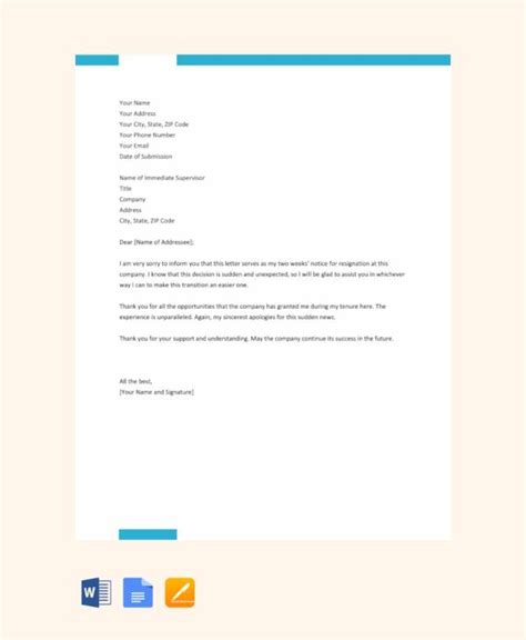 More importantly, marking a letter without prejudice means that it cannot later be admitted in evidence before a court or employment tribunal without the consent of both parties concerned, should settlement negotiations subsequently break down and the dispute come before the court or tribunal. FREE 11+ Resignation Letters No Notice Templates in PDF ...