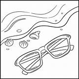 Sunglasses Coloring Template Outline Clip sketch template