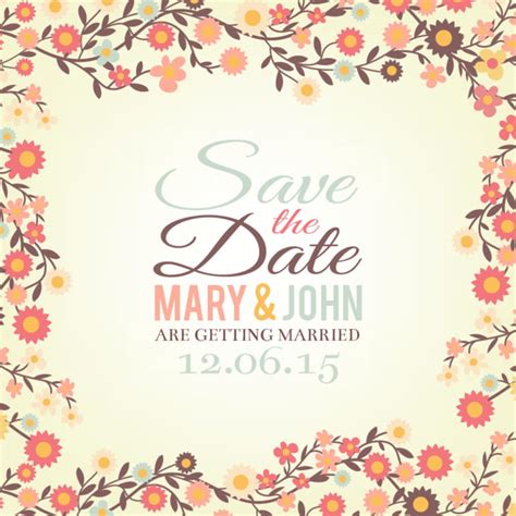 Save The Date Floral Card Ai Eps Vector Uidownload