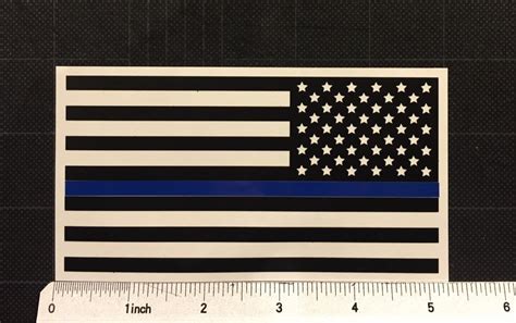 Thin Blue Line Reversed Flag Vinyl Decal American Flag Black Etsy
