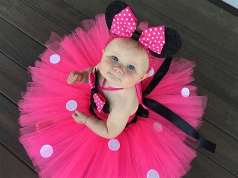 Most Adorable Tutu Dress W Polka Dots And Bow Headband Minnie Mouse