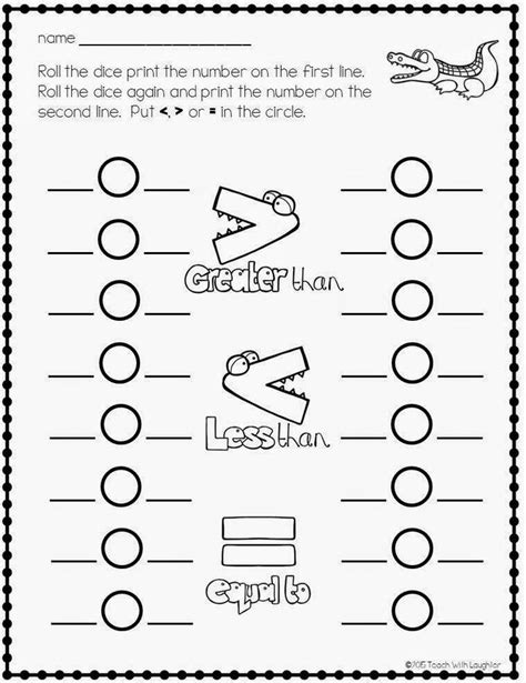 Greater Than Less Than Worksheet For Grade 1