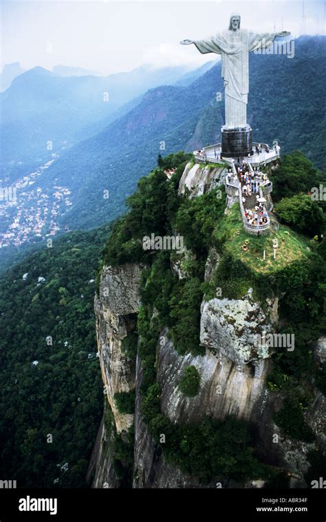 Rio De Janeiro Brazil The Christ Statue On The Corcovado Mountain