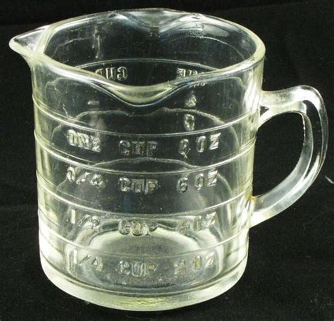 3 Pour Spouts Vintage Clear Glass 1 Cup Measuring Cup Bowl W Handle