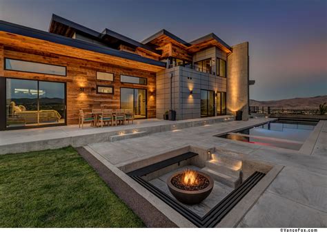Project Gallery Sunken Fire Pit Design Mirrors Sleek Pool And Spa