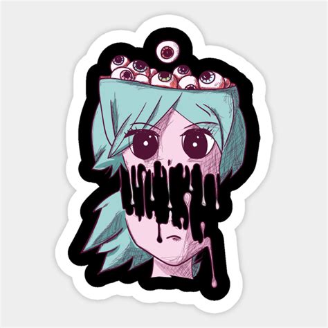 Weirdcore Aesthetic Pastel Goth Anime Girl Drip Weirdcore Sticker