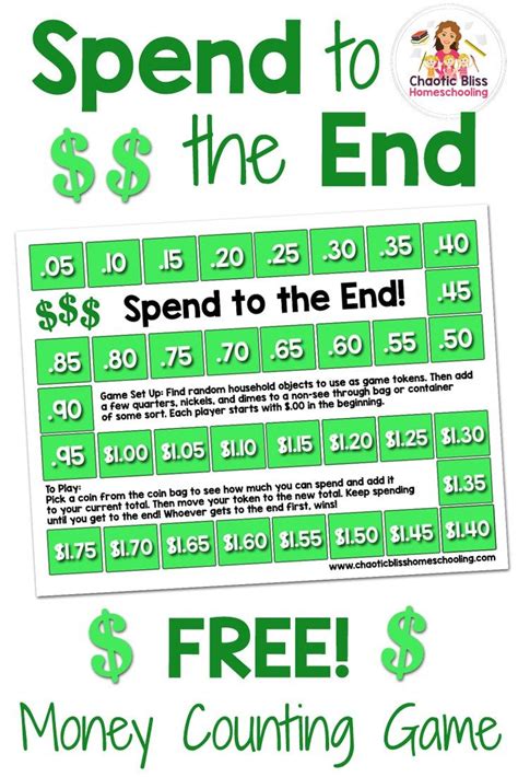 Money earning games & portals to make money while playing online games! spend to the end money counting game homeschooling homeschool chaotic bliss | Homeschool math ...