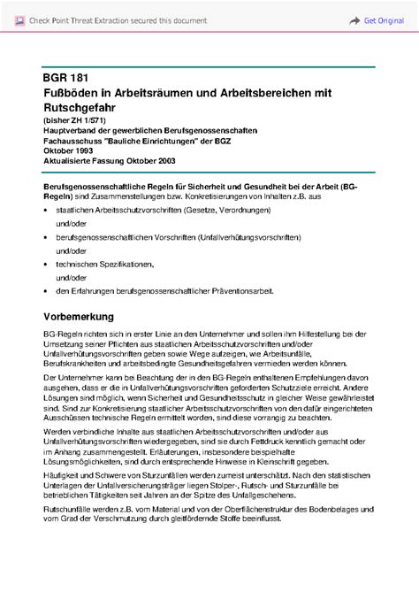 Bgr-181 - AAAA - BGR 181 Fußböden in Arbeitsräumen und Arbeitsbereichen