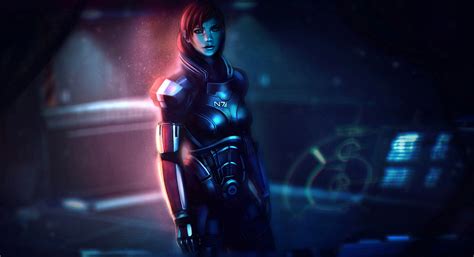 Wallpaper Mass Effect Hero Shepard Art Girl Stage Darkness Screenshot Computer